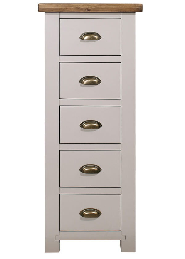 Gresford Grey 5 Drawer Wellington Chest