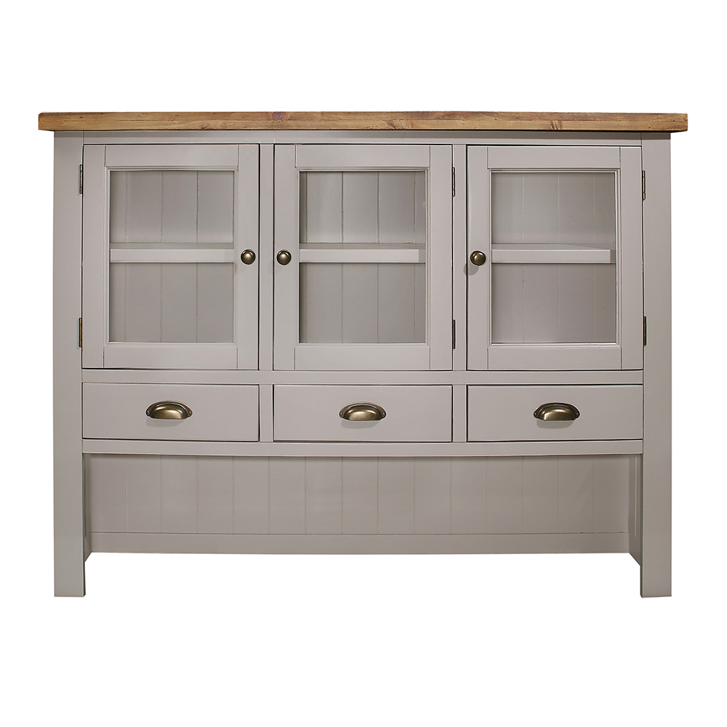 Gresford Grey Hutch 3 Door 3 Drawer Sideboard The Haven Home Interiors