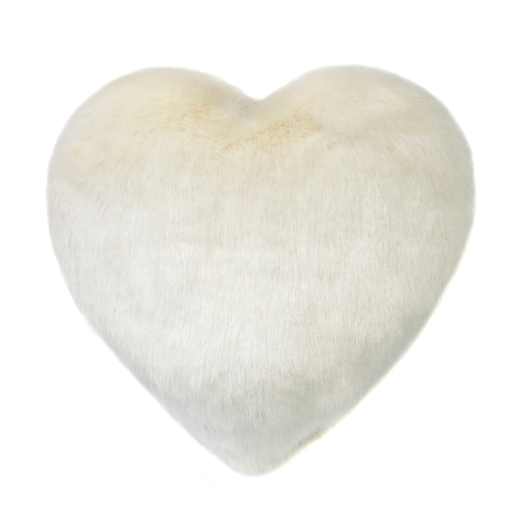 faux fur heart cushion