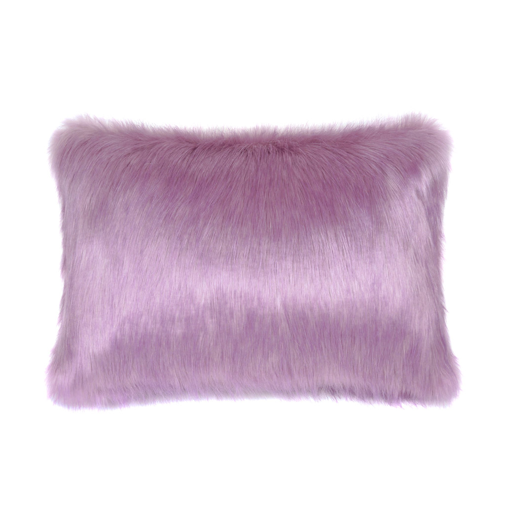 LILAC | FAUX FUR | RECTANGULAR CUSHION Rectangular Lavender Faux Fur Pillow