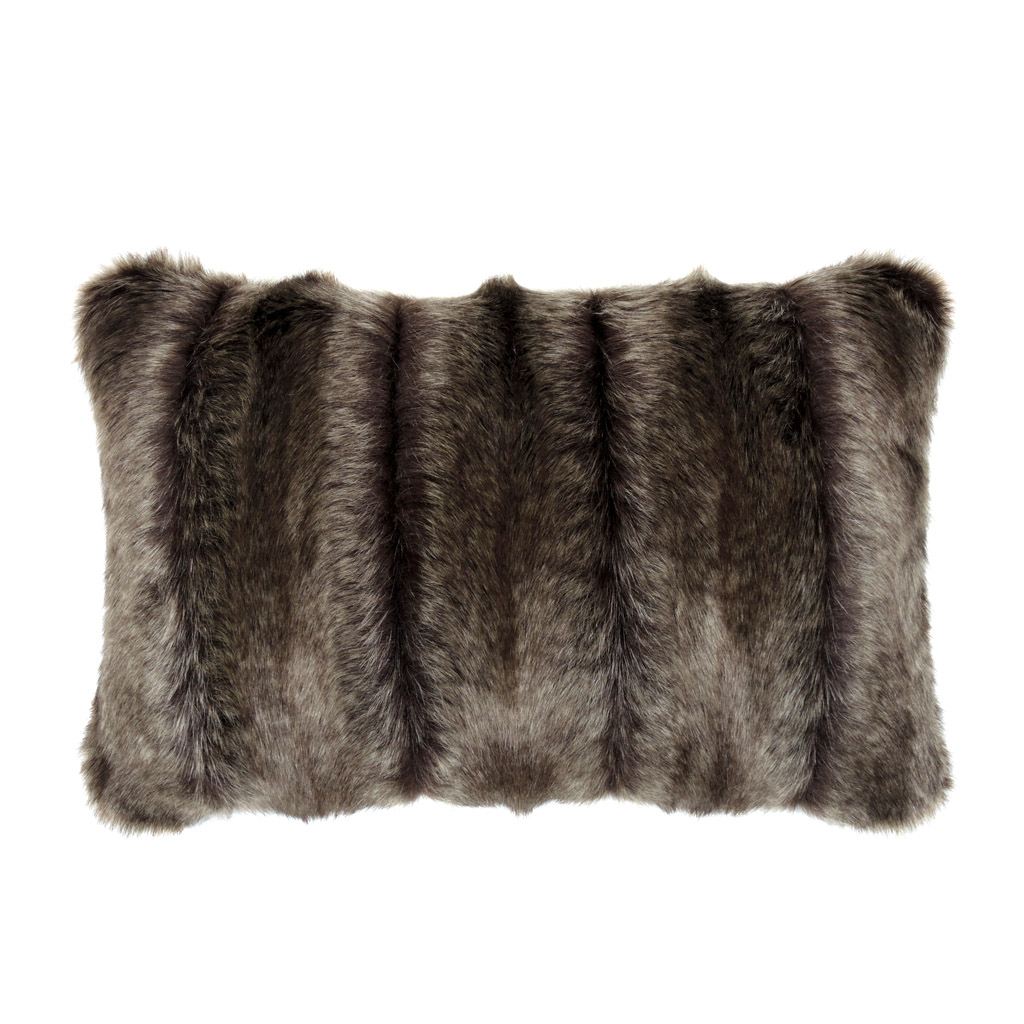 OREGON | FAUX FUR | RECTANGULAR CUSHION Faux Fur Oblong Pillow Brown