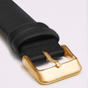 BLACK WITH BRUSHED GOLD BUCKLE | 18MM | VOTCH