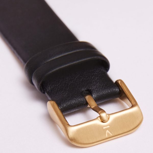 BLACK WITH BRUSHED GOLD BUCKLE | 20MM | VOTCH