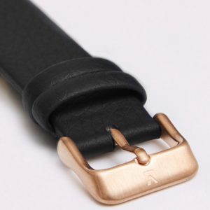 BLACK WITH BRUSHED ROSE GOLD BUCKLE | 18MM | VOTCH