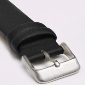 BLACK WITH BRUSHED SILVER BUCKLE | 18MM | VOTCH