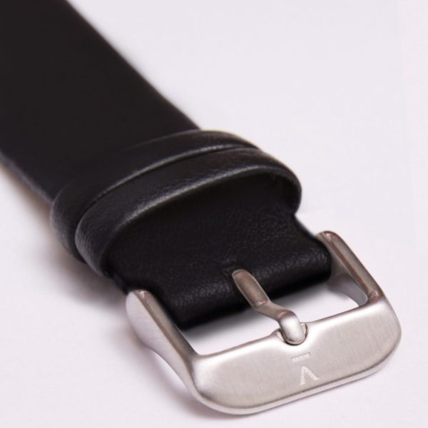 BLACK WITH BRUSHED SILVER BUCKLE | 20MM | VOTCH