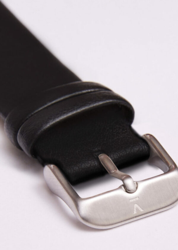 BLACK WITH BRUSHED SILVER BUCKLE | 20MM | VOTCH