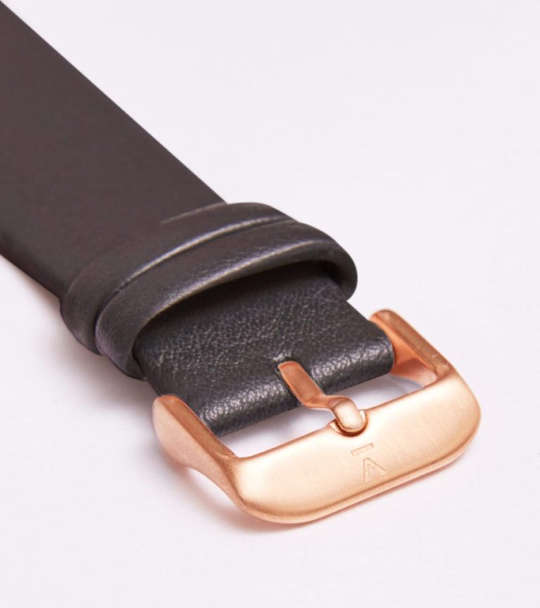 DARK GREY WITH BRUSHED ROSE GOLD BUCKLE | 20MM | VOTCH
