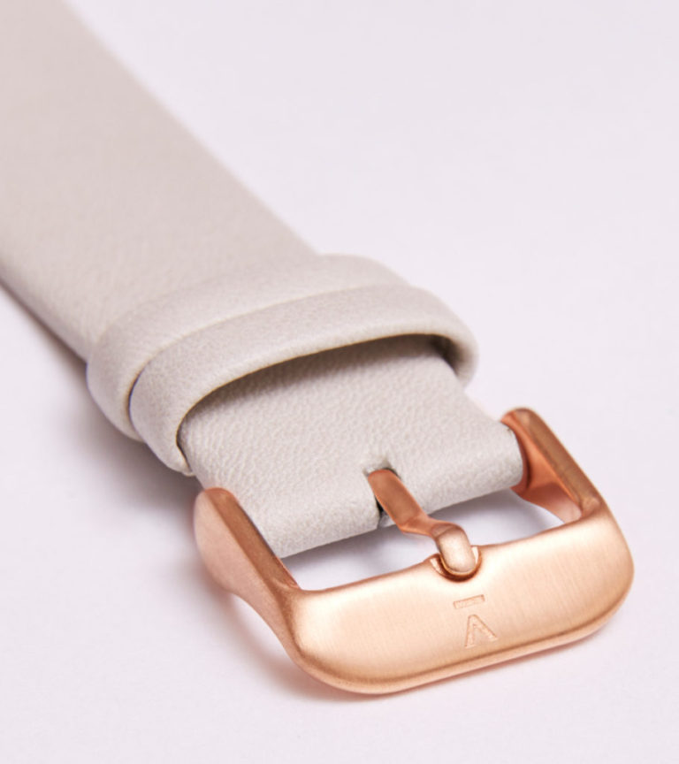 LIGHT GREY WITH BRUSHED ROSE GOLD BUCKLE | 20MM | VOTCH
