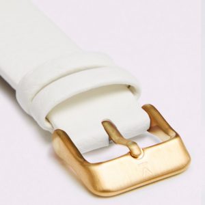 OFF WHITE WITH BRUSHED GOLD BUCKLE | 18MM | VOTCH