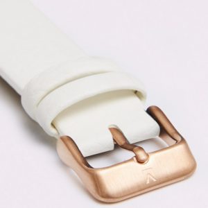 OFF WHITE WITH BRUSHED ROSE GOLD BUCKLE | 18MM | VOTCH