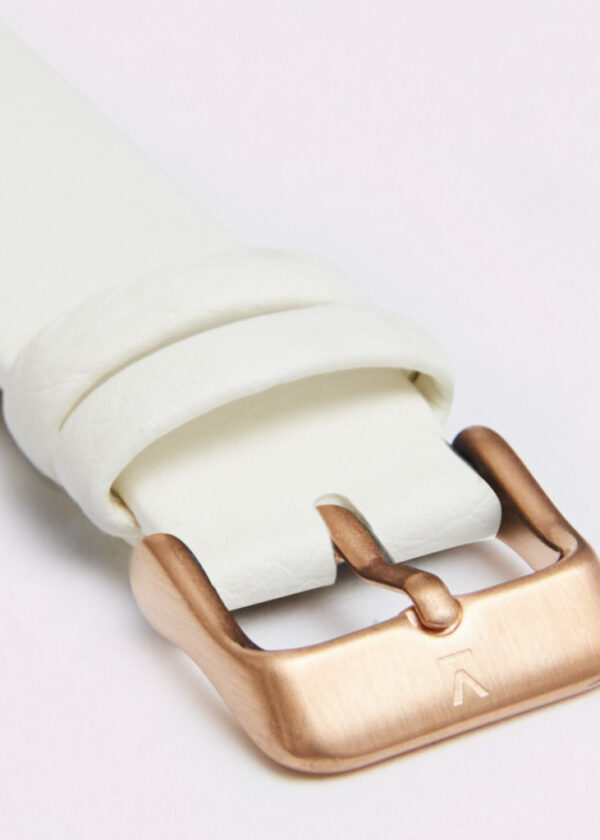 OFF WHITE WITH BRUSHED ROSE GOLD BUCKLE | 18MM | VOTCH