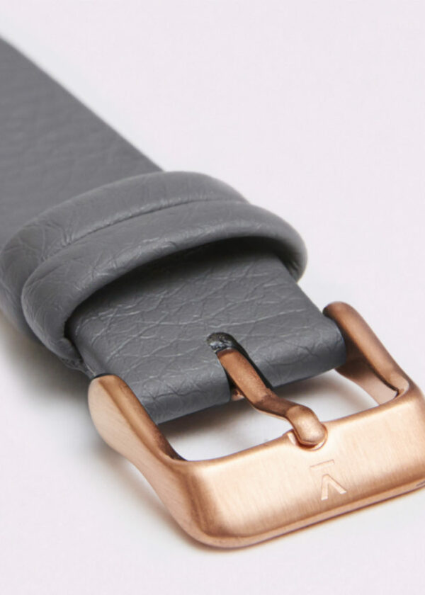 SLATE GREY WITH BRUSHED ROSE GOLD BUCKLE | 18MM | VOTCH