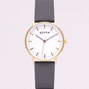 THE GOLD FACE WITH SLATE GREY STRAP | VOTCH