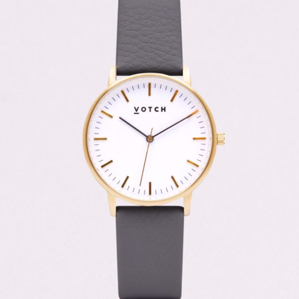 THE GOLD FACE WITH SLATE GREY STRAP | VOTCH