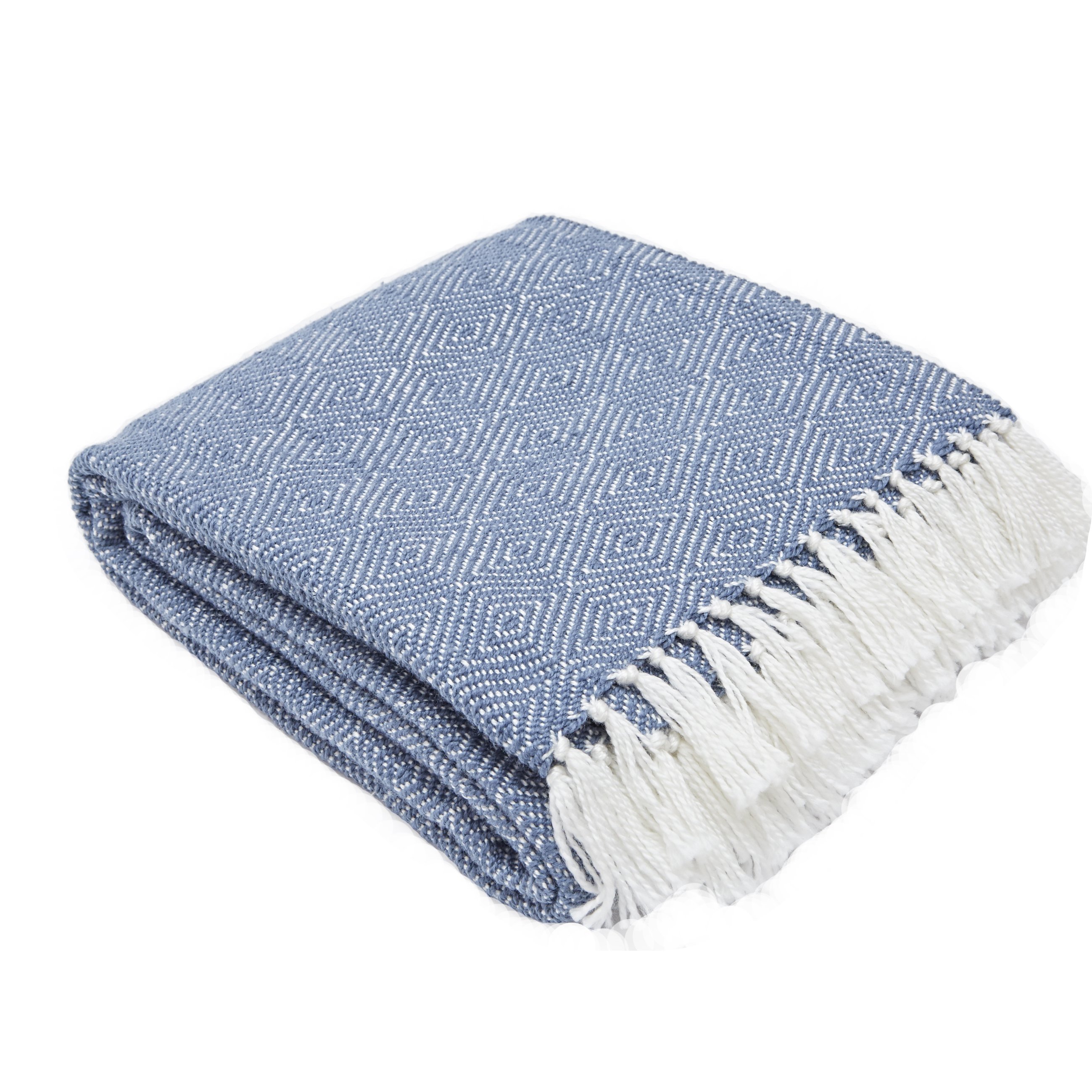 Diamond Navy Blanket Recycled Blankets Vegan Haven