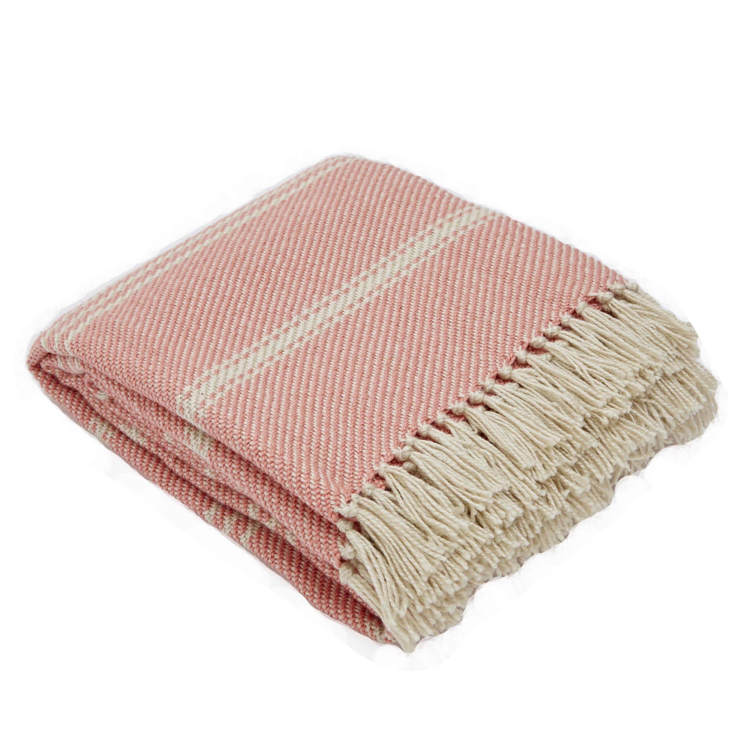 Oxford Stripe Coral Blanket Recycled Blankets Vegan Haven