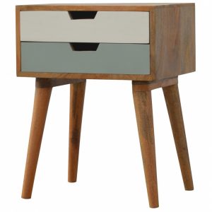 Mango Hill 2 Drawer Hand Painted Bedside Table