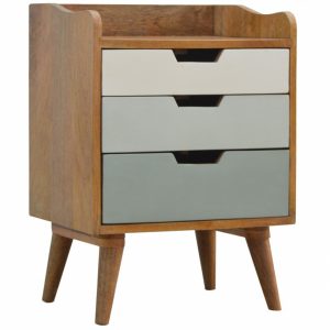 Mango Hill Bedside with Green Hand Painted Cut Out Drawers