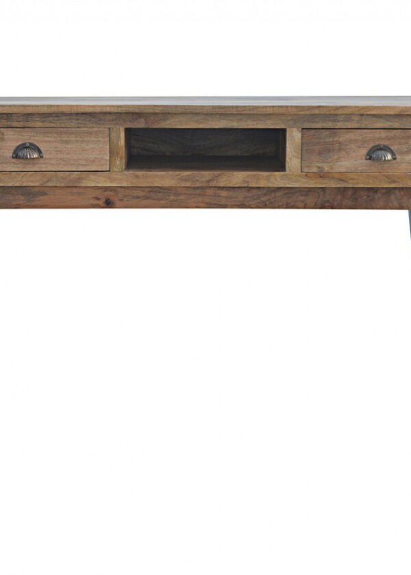 Mango Hill Writing Desk with 2 Drawers and Open Slot