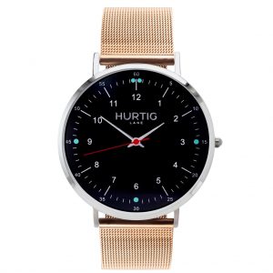 Men's Moderno Collection // Steel | Black & Rose Gold