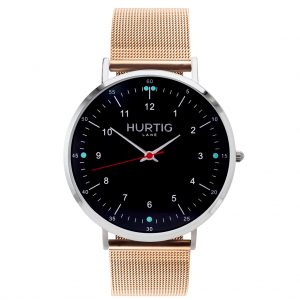 Woman's Moderna Collection // Steel | Black & Rose Gold