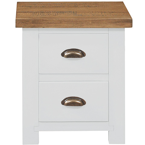 Gresford White 2 Drawer Bedside Table