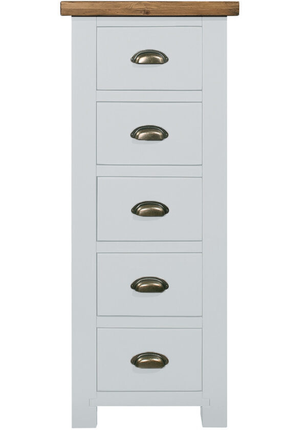 Gresford White 5 Drawer Wellington Chest