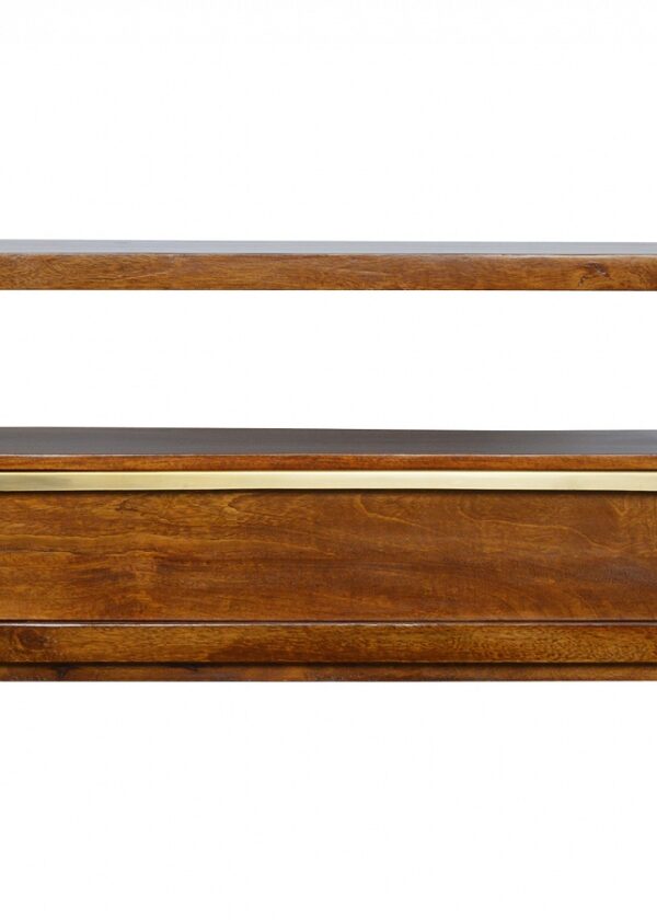 Mango Hill 1 Drawer Chestnut Media Unit With Gold Pull Out Bar