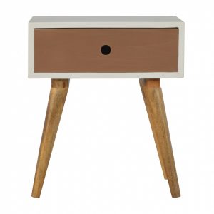 Mango Hill 1 Drawer Painted Nordic Style Bedside With Round Cut-Out