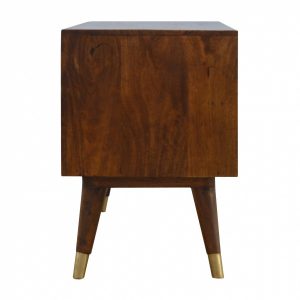 Mango Hill 4 Drawer Media Unit with Brass Hole Inlay and 2 Open Slots Mango Hill 4 Drawer Media Unit with Brass Hole Inlay and 2 Open Slots