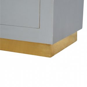 Mango Hill Cement 2 Drawers Bedside with Gold Detailing