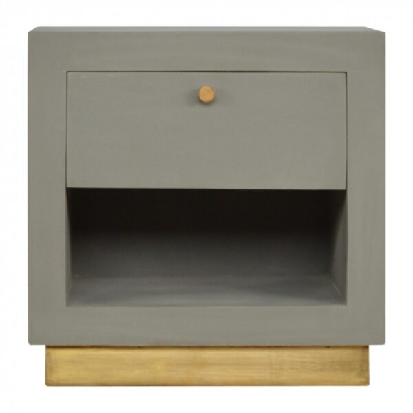 Mango Hill Cement Bedside with Gold Detailing and Open Slot