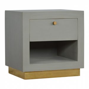 Mango Hill Cement Bedside with Gold Detailing and Open Slot
