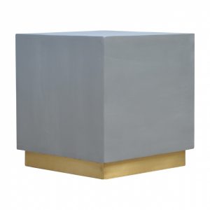 Mango Hill Cement Footstool with Gold Base