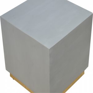 Mango Hill Cement Footstool with Gold Base