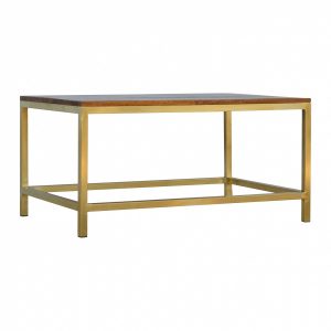 Mango Hill Coffee Table with Golden Iron Base