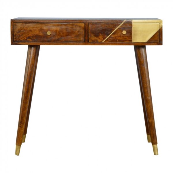 Mango Hill Nordic Style Writing Desk with Gold Detailing