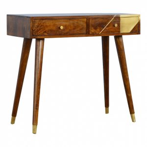 Mango Hill Nordic Style Writing Desk with Gold Detailing