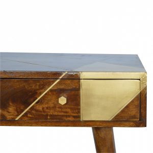 Mango Hill Nordic Style Writing Desk with Gold Detailing