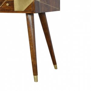 Mango Hill Nordic Style Writing Desk with Gold Detailing