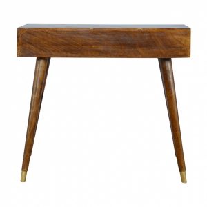 Mango Hill Nordic Style Writing Desk with Gold Detailing