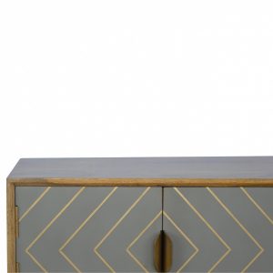 Mango Hill Open Nordic Style Media Unit with 2 Cement Brass Inlay Doors Mango Hill Open Nordic Style Media Unit with 2 Cement Brass Inlay Doors