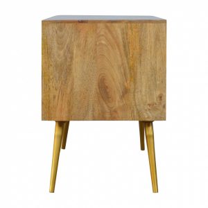 Mango Hill Open Nordic Style Media Unit with 2 Cement Brass Inlay Doors Mango Hill Open Nordic Style Media Unit with 2 Cement Brass Inlay Doors