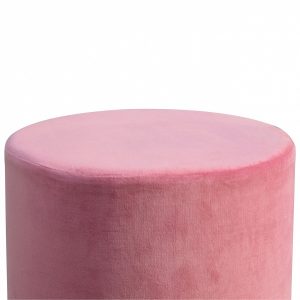 Mango Hill Round Dusty Pink Velvet Footstool with Gold Base