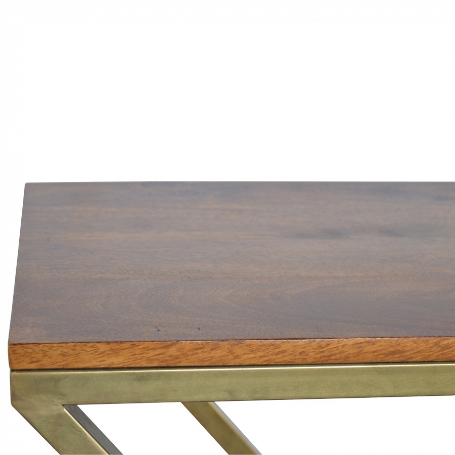 Mango Hill Z Shaped Golden Side Table