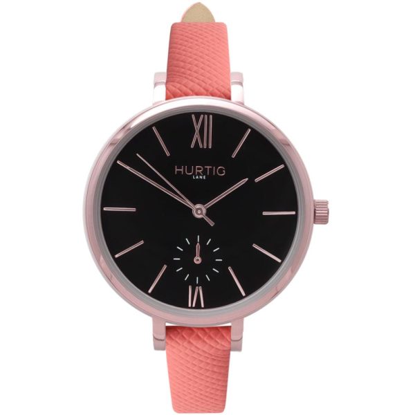 Woman's Amalfi Petite Collection // Rose Gold, Black & Coral
