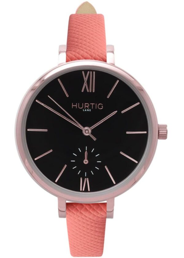 Woman's Amalfi Petite Collection // Rose Gold, Black & Coral