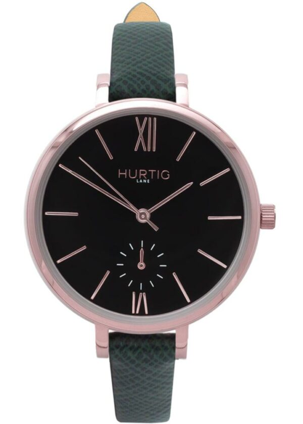 Woman's Amalfi Petite Collection // Rose Gold, Black & Green