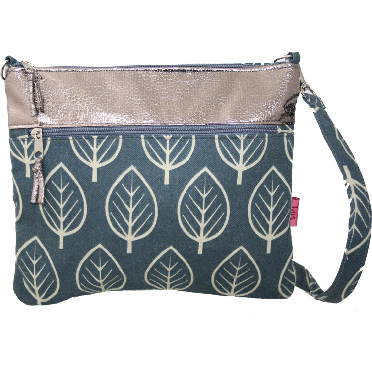 Slate Leaf | Short Cross Body Bag | Fabric Bags | Vegan Haven